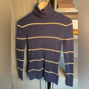 Lauren Ralph Lauren Navy and Gold Striped Sweater. Ladies size M